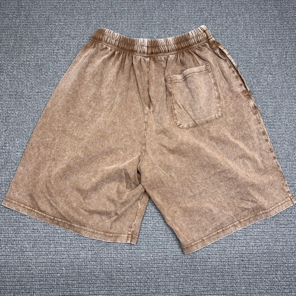 Von Dutch Mens Brown Acid Wash Sweat Shorts Purple Logo Size Small‎